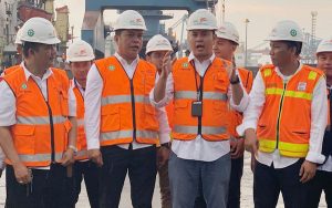 General Manager PTP Multipurpose Cabang Panjang Ruly Arief terjun langsung memantau jalannya proses bongkar muat kargo ekspor. Foto: dok. PTP Multipurpose