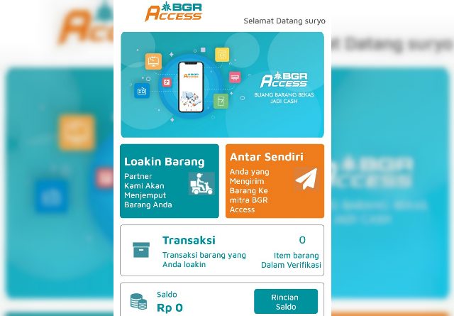 Tampilan muka aplikasi BGR Access besutan PT Bhanda Ghara Reksa (Persero) atau BGR Logistics. (Apps)