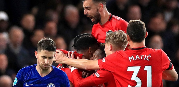 Manchester United menang 2-0 atas Chelsea di Stamford Bridge, Selasa (18/2/2020) dini hari WIB.