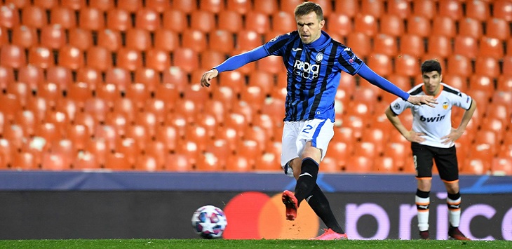 Penyerang Atalanta, Josip Ilicic mencetak quattrick ke gawang Valencia pada leg kedua babak 16 besar Liga Champions 2019/20 di Stadion Mestalla, Rabu (11/3/2020) dini hari WIB.