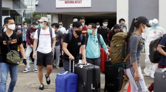Karantina di Wisma Atlet