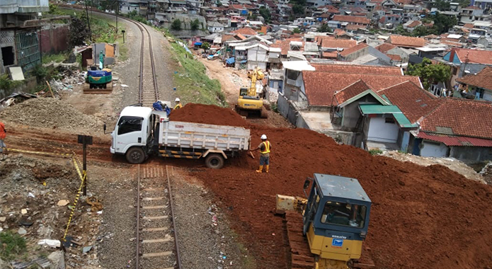 Pembangunan Double Track Kereta Bogor– Sukabumi dilakukan untuk meningkatkan layanan perjalanan. SOFYANSYAH/RADAR BOGOR